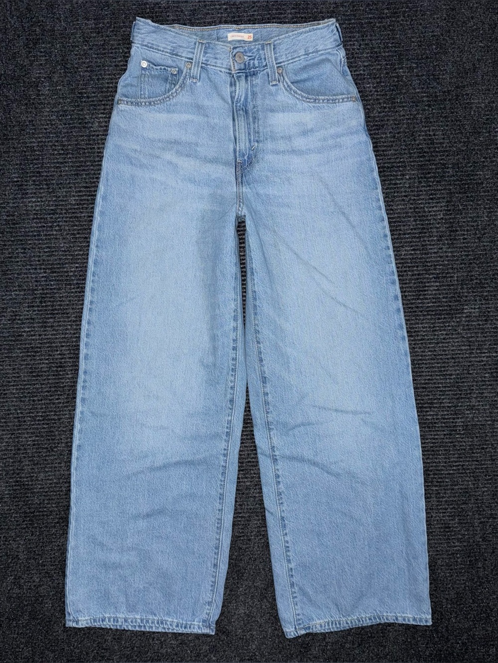 Levi’s Cinch Baggy Wide Leg Jeans Light Wash Women’s 25 x 29 High Rise Loose Fit